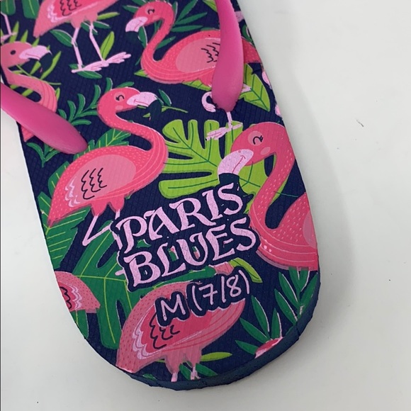 Paris Blues Pink Flamingo Flip Flops - Picture 7 of 9